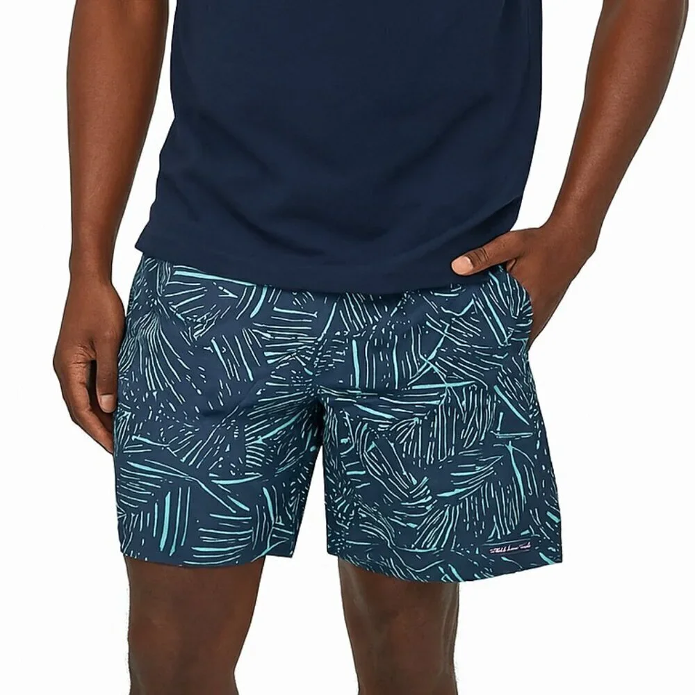 Patagonia Men’s Baggies Long Casual Swim Trunk Shorts Navy Palm Print Medium